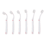 edel+white Ultrasoft Flosserbrush SWISS in PET box – Leicht, flexibel und mit ultrasanften, konischen Borsten. Abbildung Zahbürste in weiss, Biegsamkeit darstellung. .