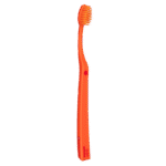 edel+white Soft Intensive Flosserbrush SWISS in PET box – Leicht, flexibel und mit soften, konischen Borsten. Abbildung Zahnbürste in orange