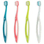 edel+white Zahnbürste ORTHO Pro Ortho Toothbrush – Gründliche Reinigung von Brücken und Zahnspangen. Zahnbürsten bunt mit ergonomischen Griff