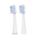 edel+white elektrische Zahnbürste Aufsätze. Whitening Brush Heads for Sonic Generation SG8+ – Patentierte Polierborsten zur Fleckenentfernung. Foto zwei Aufsätze.