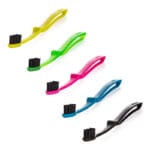 megasmile Loop toothbrush with activated charcoal bristles in Duo PET Box Set - gentle tooth whitening & Swiss design. Picture all colors, product picture. 