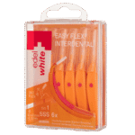 edel+white EasyFlex – SSS Interdental Brush 0.45mm 6pcs in PP box, orange – Für die optimale Reinigung zwischen Schneide- und Eckzähnen