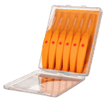 edel+white EasyFlex – SSS Interdental Brush 0.45mm 6pcs in PP box – Für die optimale Reinigung zwischen Schneide- und Eckzähnen, Farbcode Orange, offene Verpackung