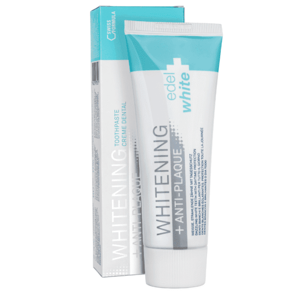edel+white Anti-Plaque + Whitening toothpaste 75ml – Sanfte Aufhellung für natürlich weisse Zähne