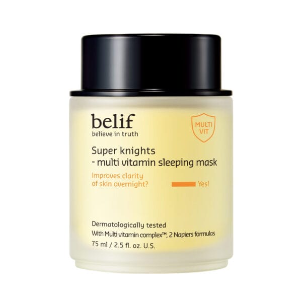 belif Super Knights Multi Vitamin Sleeping Mask 75ml Produktfoto – Aufhellende Nachtcreme mit Vitamin C, E, B3 & B12 für strahlende Haut am Morgen