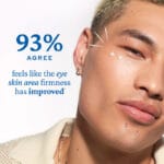 belif Moisturizing Eye Bomb 25ml - Eye cream with peptides, bakuchiol & caffeine against wrinkles & dark circles. Image with claim 93% agree feels like the eye skin area firmness has improved 