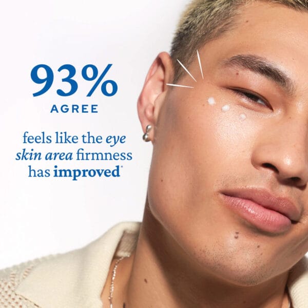 belif Moisturizing Eye Bomb 25ml - Eye cream with peptides, bakuchiol & caffeine against wrinkles & dark circles. Image with claim 93% agree feels like the eye skin area firmness has improved 