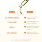 belif Super Drops Niacinamide & Vitamine C Sérum Éclaircissant 30ml - Infographie, avec Ingrédients et Aide à l'information.