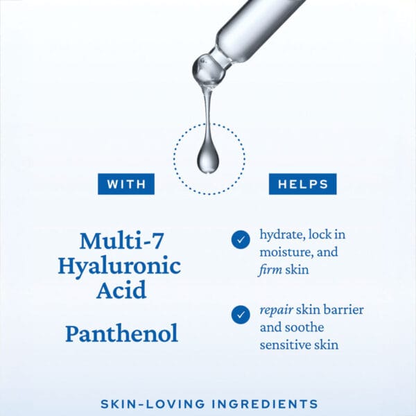 belif Super Drops Multi-7 Hyaluronic Hydrating Serum 30ml – with helps, infografik