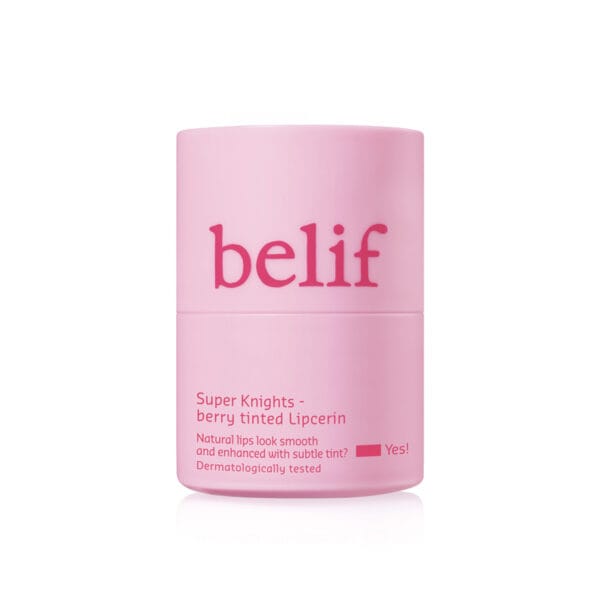 belif Multi Vitamin Pink Lipcerin 15ml – Pflegender Lippenbalsam & Maske mit pinkem Farbton, Cranberry-Erdbeer-Aroma und Multi-Vitamin-Komplex. Abbildung Produktfoto.