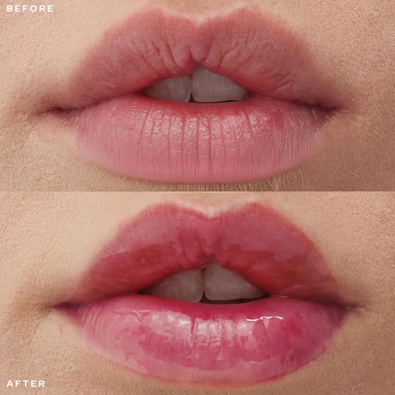 belif Super Knights Berry Tinted Lipcerin 15ml - Image before and after use