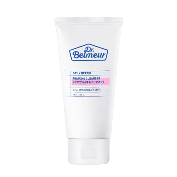 Dr. Belmeur Daily Repair Foaming Cleanser 150ml – milder pH-ausgeglichener Schaumreiniger mit Birkenextrakt und Panthenol für empfindliche Haut. Abbildung Produkt.