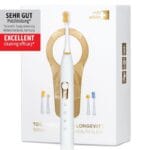 edel+white Sonic Generation Health Suite - Le couteau suisse des soins bucco-dentaires - recommandé par les plus grands professionnels de la santé dentaire. Brosse à dents électrique, blanc / or. Très bonne performance de nettoyage.