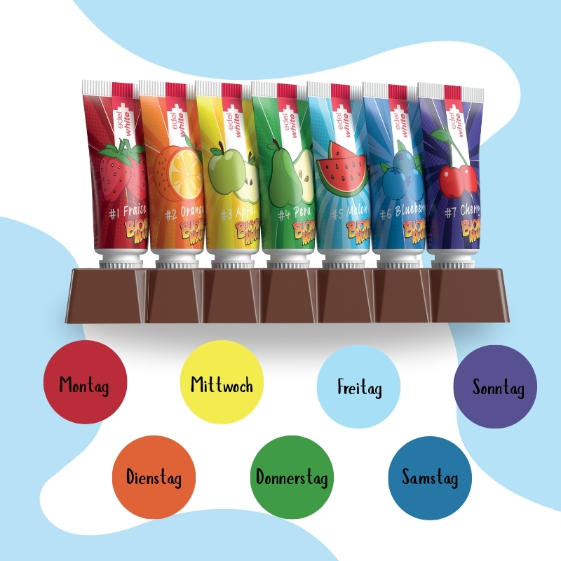 edel+white 7 Früchtli - Bionicmania Kinderzahnpasta