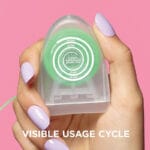 18230992 REACH POP Zahnseide Peppermint Floss – vegane, gewachste Zahnseide mit 384 Mikrofäden & nachhaltiger Verpackung, 50m, Pfefferminz Geschmack. Abbildung visible usage cycle.