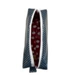 Kosmetiktasche in marineblau/weiss handgemacht Grösse 22x7x5cm Ansicht oben offen