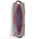 Kosmetiktasche in salbeigrün/rosa handgemacht Grösse 24x8x8cm Ansicht oben