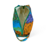 Kosmetiktasche mit Weltkarte handgemacht Grösse 24x8x8cm Ansicht vorne geöffnet