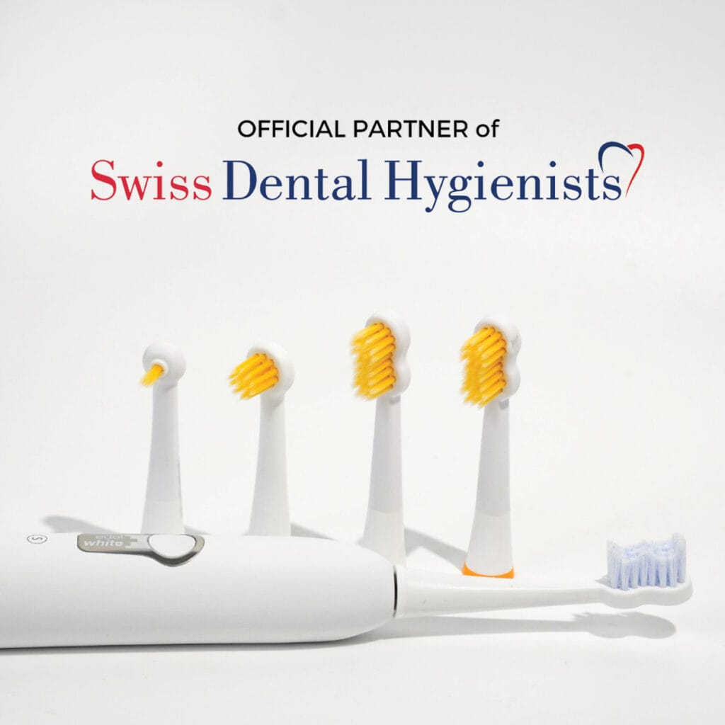 edel+white Swiss Dental Hygienists USP elektrische Zahnbürste mit unterschiedlichen Aufsätzen